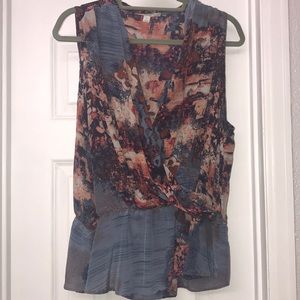 Silk Peplum Surplus Blouse